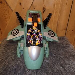 2003 Fisher-Price Rescue Heroes Bi-Pod Airplane Jet with an action figure. 